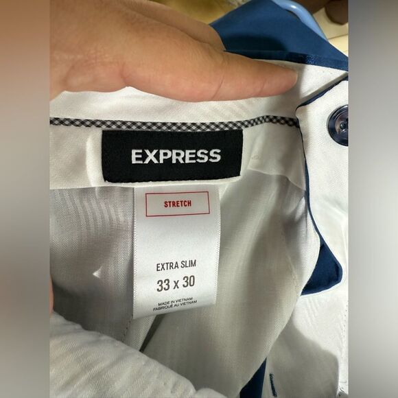 Express Extra Slim Fit Blue Stretch Suit Jacket and pants - Picture 16 of 16